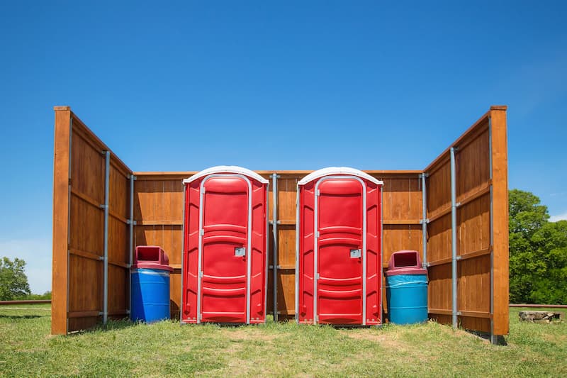 Short-term porta potty units staged for delivery in Salt Lake City, Utah